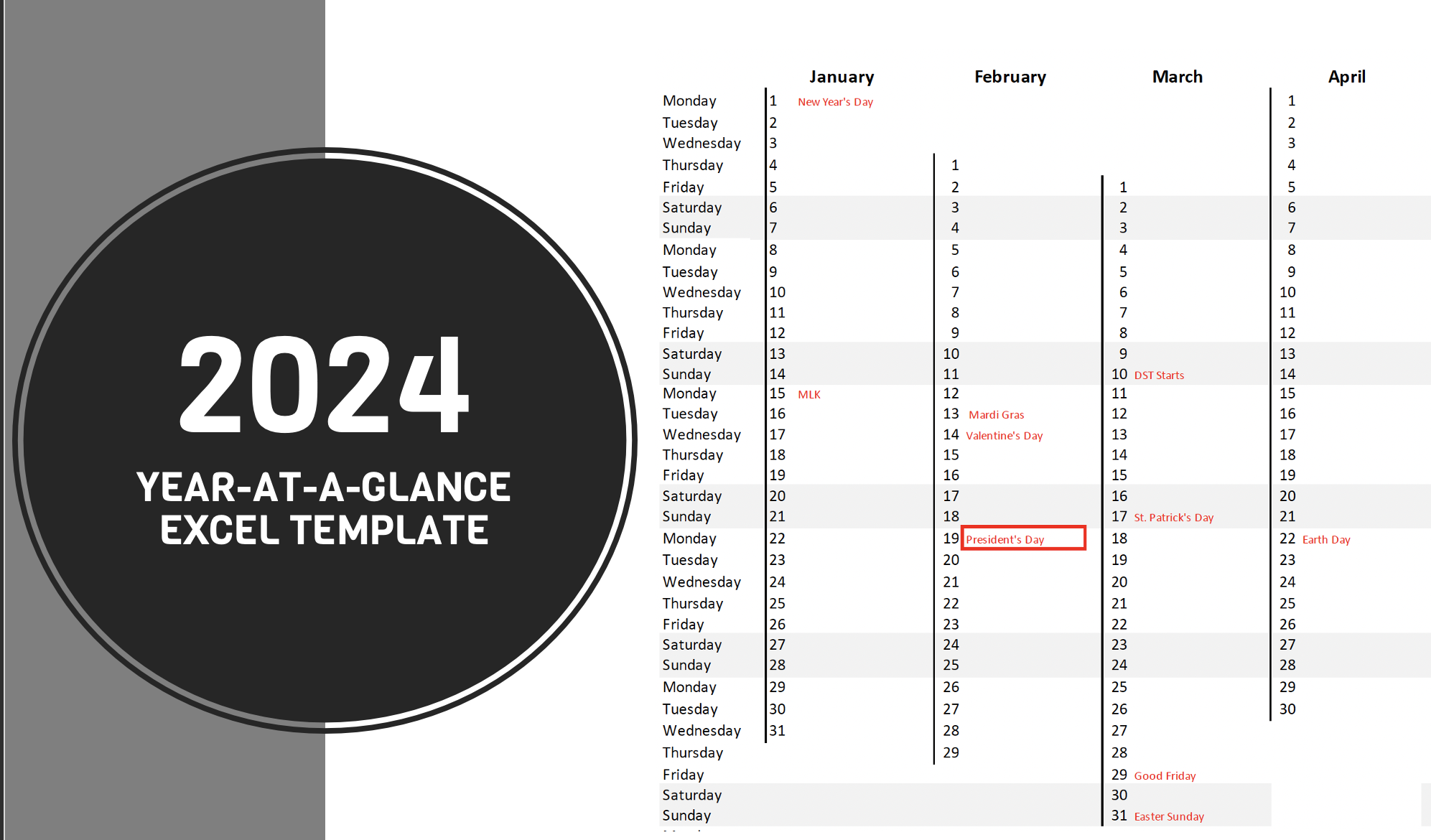 How to Plan 2024 Annual Calendar Excel Tool Jamie J Griffin